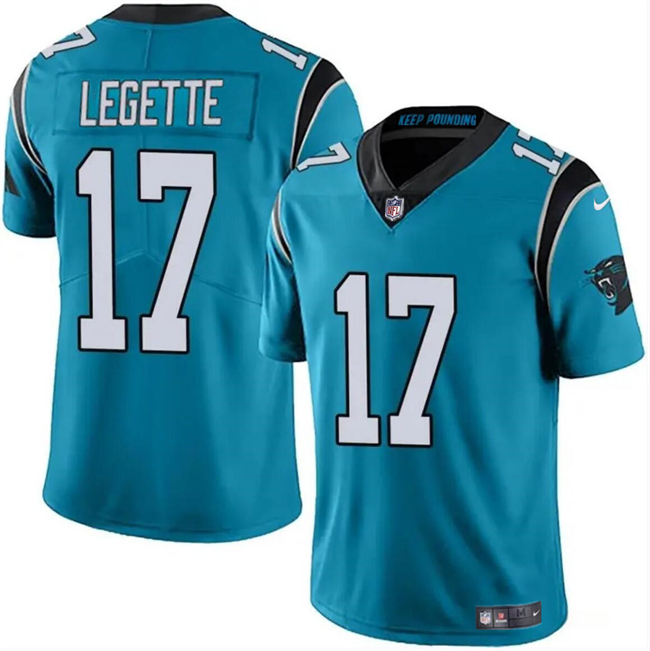 Youth Carolina Panthers 17 Xavier Legette Blue 2024 Draft Vapor Limited Stitched Football Jersey